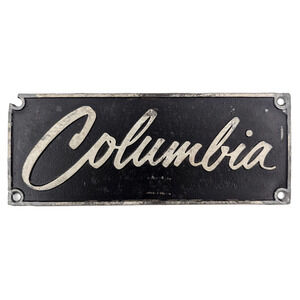 Columbia Machine Company Concrete Industry Cast Metal Sign Plaque As Is Damaged